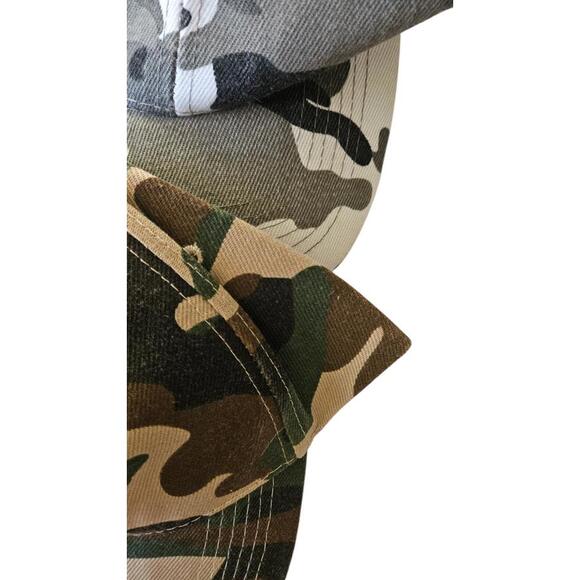 Set of 2 Camouflage Baseball Caps Green and Gray Camo - Picture 2 of 9